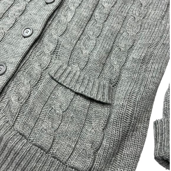 Vintage 80s Sears Men's Gray Cable Knit Cardigan Sweater Chunky Size 44 - Picture 10 of 15